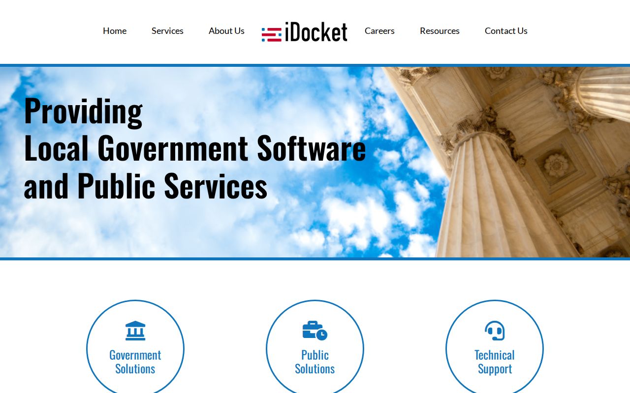 King County warrant search context: iDocket login and registration screen