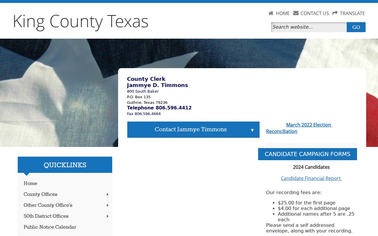King County warrant record access: County Clerk contact and records links